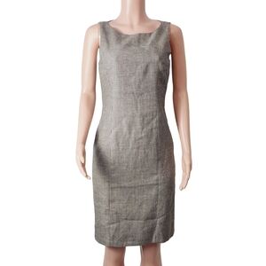 LAUREN Ralph Lauren Black White Houndstooth Tank Sheath Dress Linen Wool SZ: 4